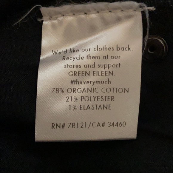 COPY - Eileen Fisher Wax Coated Jeans Organic Cotton 8 - Picture 8 of 8